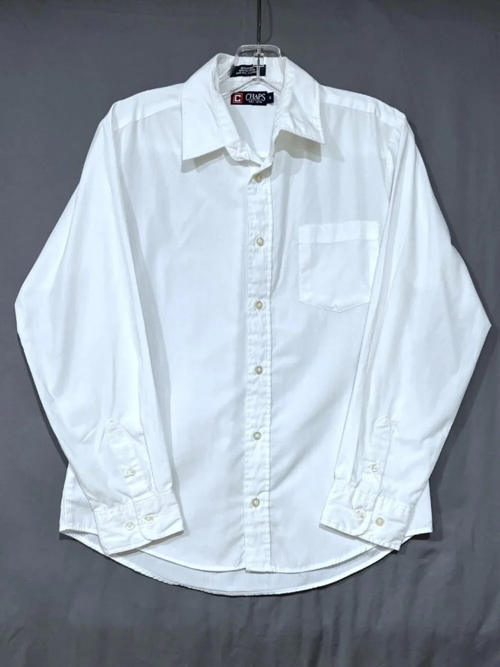 CHAPS by Ralph Lauren - White Button-Up Shirt -  Long Sleeve - Size 16